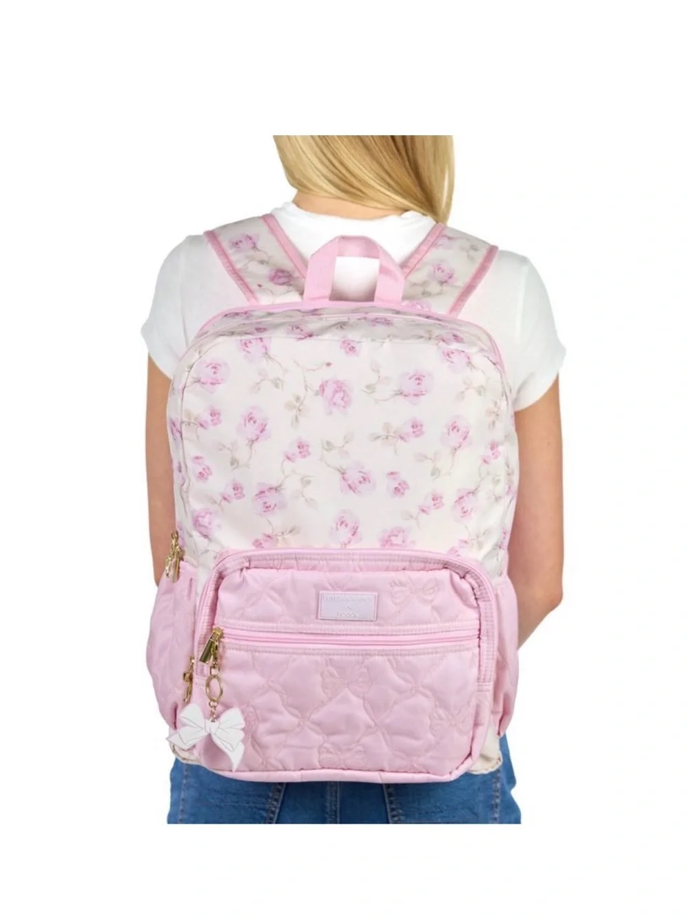 NWT LoveShackFancy x Target Yoobi Ribbon Rosa Backpack Sterling Dusk
